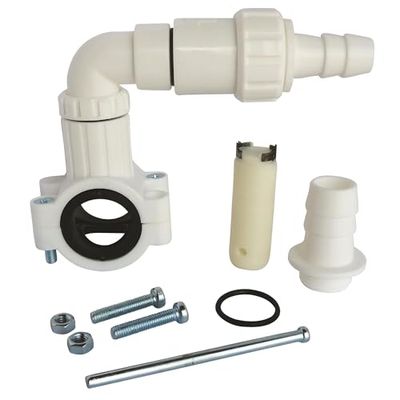 SOMATHERM FOR YOU - ângulo flange de drenagem autoperfurante. Motion rápido para conectar o tubo de descarga de uma máquina de lavar com um diâmetro do tubo de PVC 32 ou 40 mm
