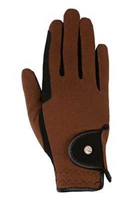 HKM vuxna ridhandskar professionella nubuk lädermitat-9124 byxor, 9124 svart/brun, 10