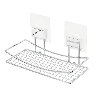 Compactor BESTLOCK MAGIC BATH - Estantería de baño adhesiva, 25x11,5x15 cm, cromo