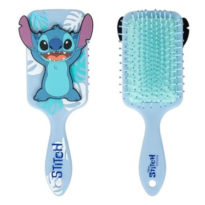 CERDÁ LIFE'S LITTLE MOMENTS -Stitch Hairbrush - Blue Colour - Detangling Brush - Stitch Print Design - Original Product
