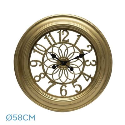 glowster Reloj de Pared Industrial Grande, Color Oro, con Agujas de precisión. Su diseño Elegante Decorar y aportar Estilo a Cualquier Espacio.
