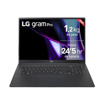 LG Gram Pro 16Z90SP-A.AD75B - Notebook ultralekki 40,6 cm (16") 2880x1800, Panel OLED Antireflection, Intel® Core™ Ultra 7, 32 GB RAM, 512GB SSD, 1,279 g, Bateria 21.5 h, Windows 11, Czarny Obsydian
