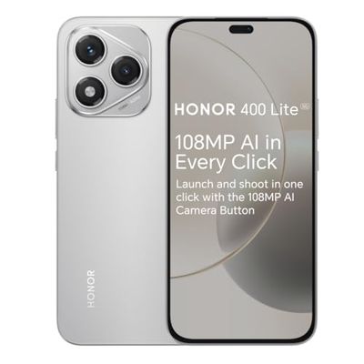 HONOR 400 Lite Smartphone, 8+256GB, 5G, Display 7‘’ FHD, Fotocamera 108MP, AI Camera Button, 5.230 mAh, Velluto Grigio