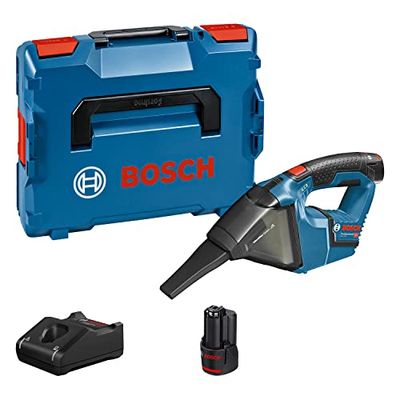 Bosch Professional 12V System Gas 12V - Aspirador a batería (depósito 0,35 l, 45 mbar, 2 baterías x 3.0 Ah, en L-BOXX)