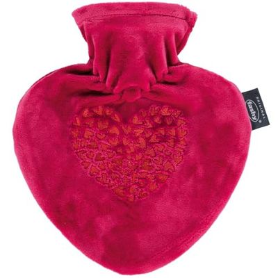 fashy Bottiglia calda a forma di cuore con rivestimento e ricamo, rosa, 0,7 l