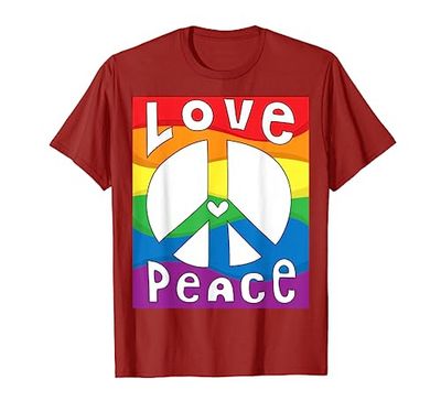 PEACE SIGN LOVE T Shirt 60s 70s Tie Dye Hippie Costume Shirt T-Shirt
