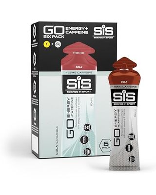 Science in Sport GO Energy Gel + Caffeine Gel 6x60ml Cola, Vegano - Gel con 75mg de cafeína y 22g de carbohidratos, Energía para deportes de resistencia
