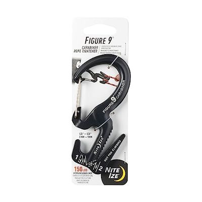 Nite Ize Figure 9 Carabiner - Tensores e substitutores de nós para homem, cinzento-preto, tamanho L