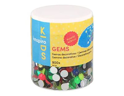Pot de pierres décoratives acrylique cercle couleurs assorties 6 mm 900 u.env