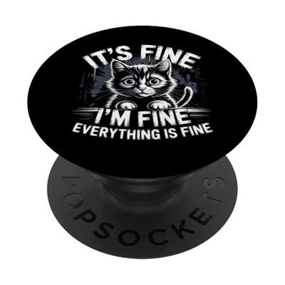 Está bien, estoy bien, todo está bien, divertido amante de los gatos y gatitos PopSockets PopGrip Adhesivo