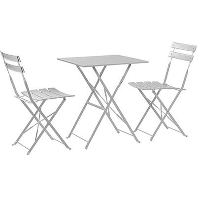 Stalwart DA-WW178WHITE Folding Bisto Set Table 2 Chairs White