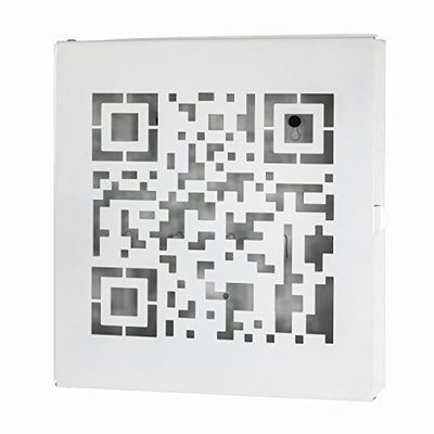 HAKU Möbel Sleutelbos wit, metaal - Maat: B 22 cm x H 24 cm x D 5 cm, Stijl: Modern
