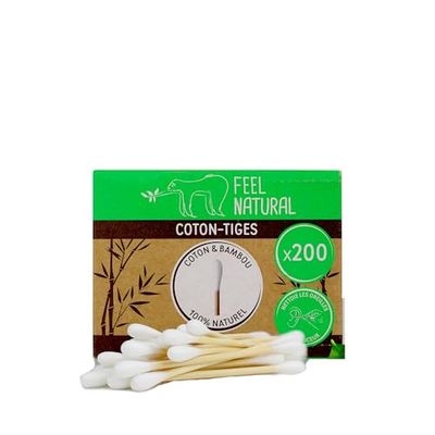 Box of 200 Feel Natural Bamboo Cotton Buds White