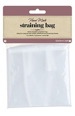 KitchenCraft Tecido de musselina para compota caseira / saco de gelatina para fazer compota, poliéster, branco, 30 cm