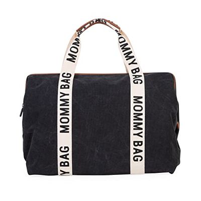Childhome, Mommy Bag, förvaringsväska, moderskap, resväska, stor kapacitet, förvaringsmatta, justerbar axelrem, fack, isolerad ficka, resväska, signaturkollektion, svart