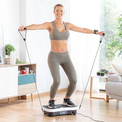 InnovaGoods® Plataforma vibratoria de Entrenamiento con Accesorios y guía de Ejercicios Vybeform, tonifica los músculos y Mejora la circulación, diseño Compacto y Ligero, Ideal para el Gimnasio
