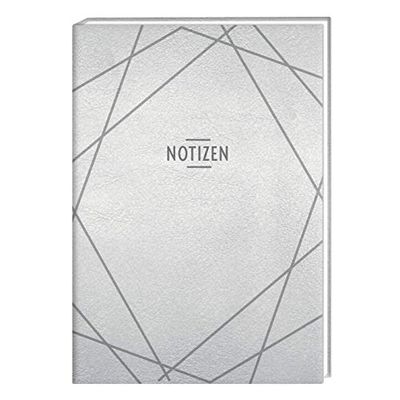 Grafik-Werkstatt 63543 Premium 112 vellen gelinieerd | Zilver | Notities | 15 x 21 cm Notebook