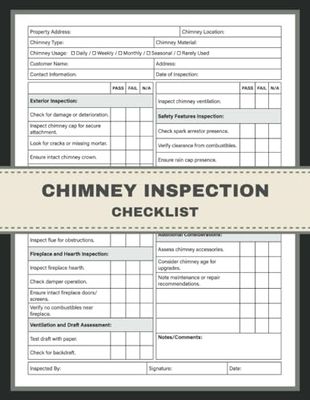 Chimney Inspection Checklist: Chimney & Fireplace Maintenance Safety Inspection Report Book. Ensuring the Safety and Efficiency of Your Home's Hearth