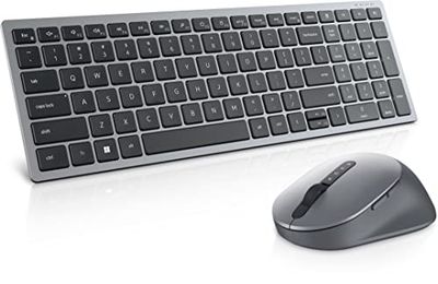 DELL KM7120W Clavier RF sans Fil + Bluetooth QWERTZ Allemand Gris, Titane