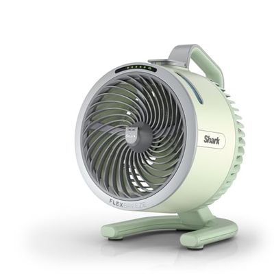 Shark FlexBreeze HydroGo, ventilateur brumisateur portable, rafraîchisseur d'air silencieux intérieur/extérieur, discret et durable, avec/sans fil, léger, flux d’air jusqu’à 20 m, Menthe FA050EUGN