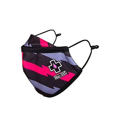 Muc-off Mascherina Lavabile Bolt, Large - Mascherina con Filtro Intermedio Antipolvere e Cinghie Regolabili - Maschera Tessuto Lavabile in Lavatrice fino a 20 Volte