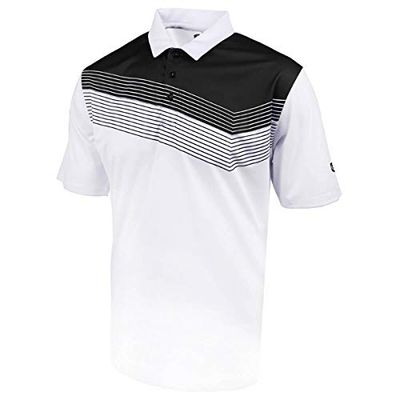 Island Green Heren Golf Contrast Yoke Ademende Vocht Wicking Flexibele Polo Shirt