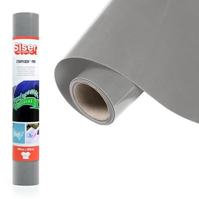 SISER® Stripflock PRO Grey, 30 cm x 0.5 m, Flocked Heat Transfer Vinyl for Customizing Fabrics, Clothing and Accessories, Creative Hobbies, Easy to Cut