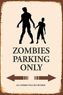 Metalen bord Zombies parking only metalen bord wanddecoratie 20x30 cm tin sign