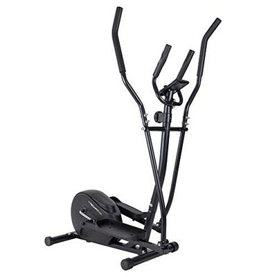 TechFit E250 Elliptisk fitness cykel hemma med dator, 5,5 kg, 8 svårighetsnivåer, korsträning svart