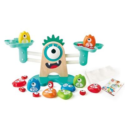 Hape Bilancia matematica con mostri | Con 20 mostriciattoli da pesare | Per bambini dai 3 anni