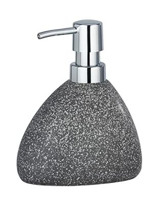 WENKO Doseador de sabão cinzento cerâmico - dispensador de sabão líquido capacidade: 0,36 l, cerâmica, 11,5 x 14,5 x 9 cm, cinzento