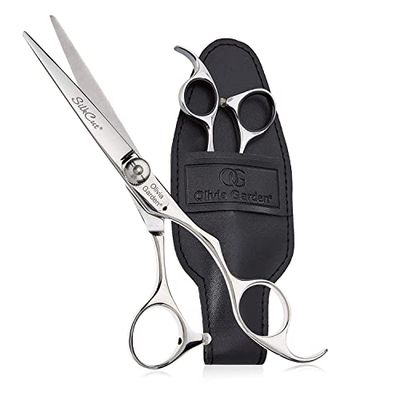 Olivia Garden SilkCut Ciseau, Taille 5.5" - Puissantes Lames Convexes, Fait-Main avec de l'Acier Japonais, Poignée Ergonomique, Dans une Pochette