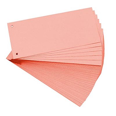 Exacompta - Ref 13335B - Bristol Card Punched Dividers (Pack of 100) - 105 x 240mm, 180gsm Paper, 2-Hole Punched, Horizontal, Organise A4 Documents - Pink Colour