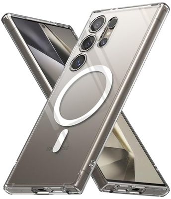 Ringke Fusion Magnetic Compatibel met Samsung S24 Ultra Case, Cover met Magnetisch Draadloos Transparant Schokbestendig Hoesje Voor Galaxy S24 Ultra - Clear