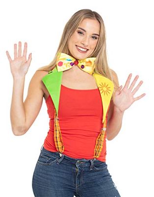 Folat 64547 bretels Clown Bow Tie, unisex – volwassenen, veelkleurig