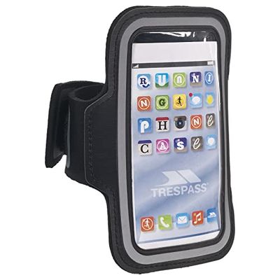 Trespass Strand, zwart, Smartphone actieve jogger sport telefoonhoes met koptelefooningang 80 mm x 140 mm, zwart