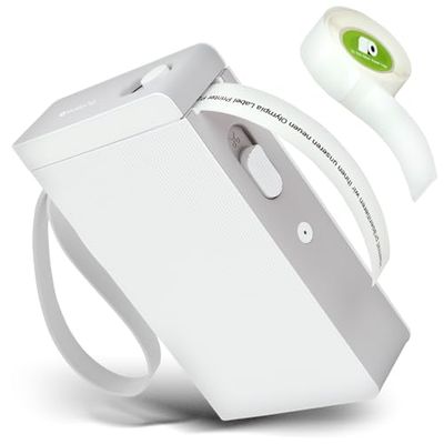 Olympia P22 - Stampante per etichette bianche | Etichettatrice per uso domestico e ufficio | Stampante termica Bluetooth per cucina, ufficio e hobby | Label Printer per carta infinita | Impermeabile e