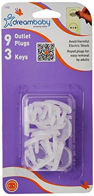 Dreambaby Tapas para enchufes con retenedor (9 tapas - 3 llaves)