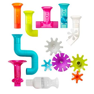 Boon Pipes Cogs Tubes Baby Bath Toy Bundle Bath Accessories for Babies and Toddlers Multicoloured Toddler Bath Toys for Boys and Girls Suitable for 1, 2, 3 & 4 Year Olds, Multi-Colour