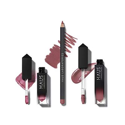 HAUS LABORATORIES By Lady Gaga: HAUS OF COLLECTIONS | Makeup Kit with Bag, Liquid Eyeshadow, Lip Liner Pencil, and Lip Gloss Available in 13 Sets, Vegan & Cruelty-Free | 3-Piece Value Set