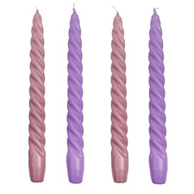 Italian Spiral Twisted Tapered Dinner Candles Ideal Valentines Day Gift | by Talking Tables | 4 Pack