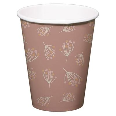 Folat 24996 Douchedecoratie, babyborrel, roze, witte drinkbeker-Blooming Baby Girl-250 ml - 8 stuks
