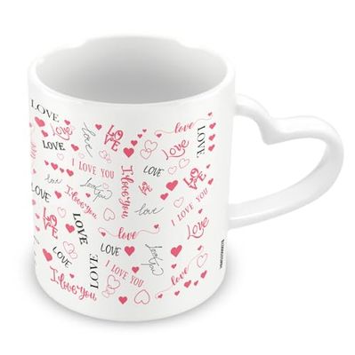 Pyramid International, Valentines Gift, Love Heart Handle 11oz / 315ml Mug, One Size