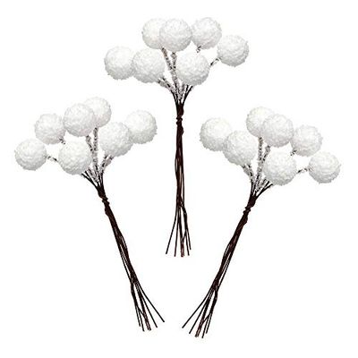 Baker Ross - Bayas de nieve artificial: suministros creativos de arte y manualidades navideños para proyectos y decoración para niños (paquete de 70) (AR946)