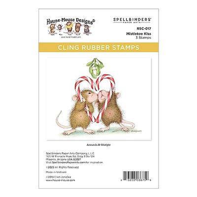 Spellbinders Maretak Kiss Cling Rubber Stempel Set uit The House-Mouse Holiday Collection