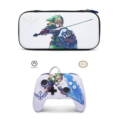 PowerA Slim Case for Nintendo Switch Systems - Master Sword Attack & Wired Controller for Nintendo Switch - Master Sword Attack