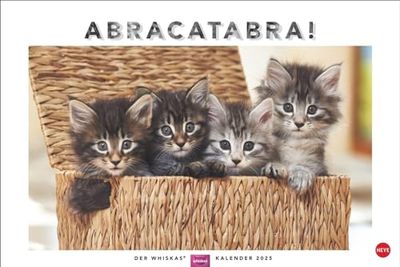 Whiskas Calendrier mural 2025 avec photos de chats mignons et histoires amusantes. Calendrier mural 2025 au beau design. Calendrier photo 2025. Format paysage 45 x 30 cm.