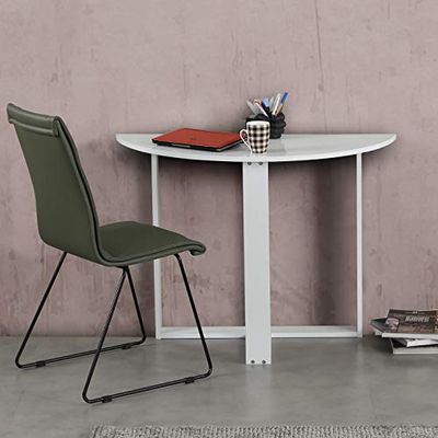 Modern Study Desk, wit, 106 x 77 x 45 cm, 100% melamine gecoat verdeelbord, 18 mm dik, slank design voor thuiskantoor en studeerkamer