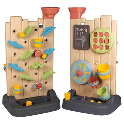 Smoby Life Muro de Actividades - Doble Cara con 6 Juegos y 29 Accesorios, 84% Material Reciclado y Protección UV, para Interior y Exterior, A Partir de 2 Años (7600840301)