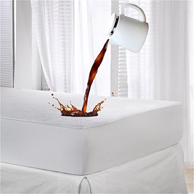 Dudu N Girlie Waterdichte matrasbeschermer voor babybed, niet luidruchtige peuterlakens, 120 x 60 hoeslaken, ademende badstof handdoek, diepe matrasbeschermer, topperhoes. Wit